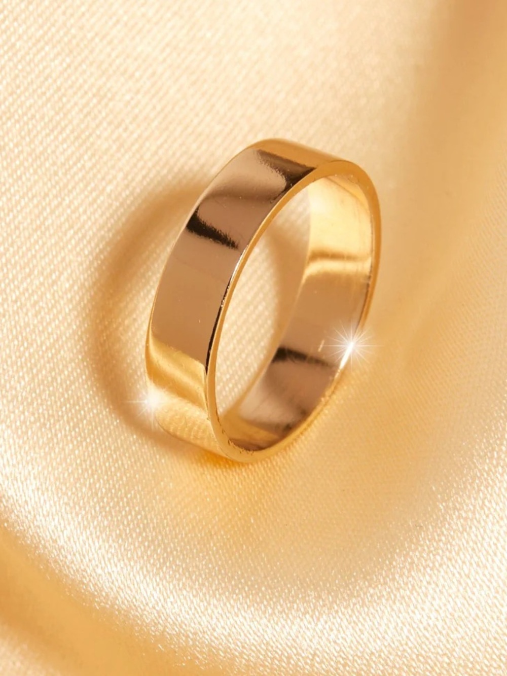 Aurate Modern Cigar Band, gold vermeil ring, size 7
